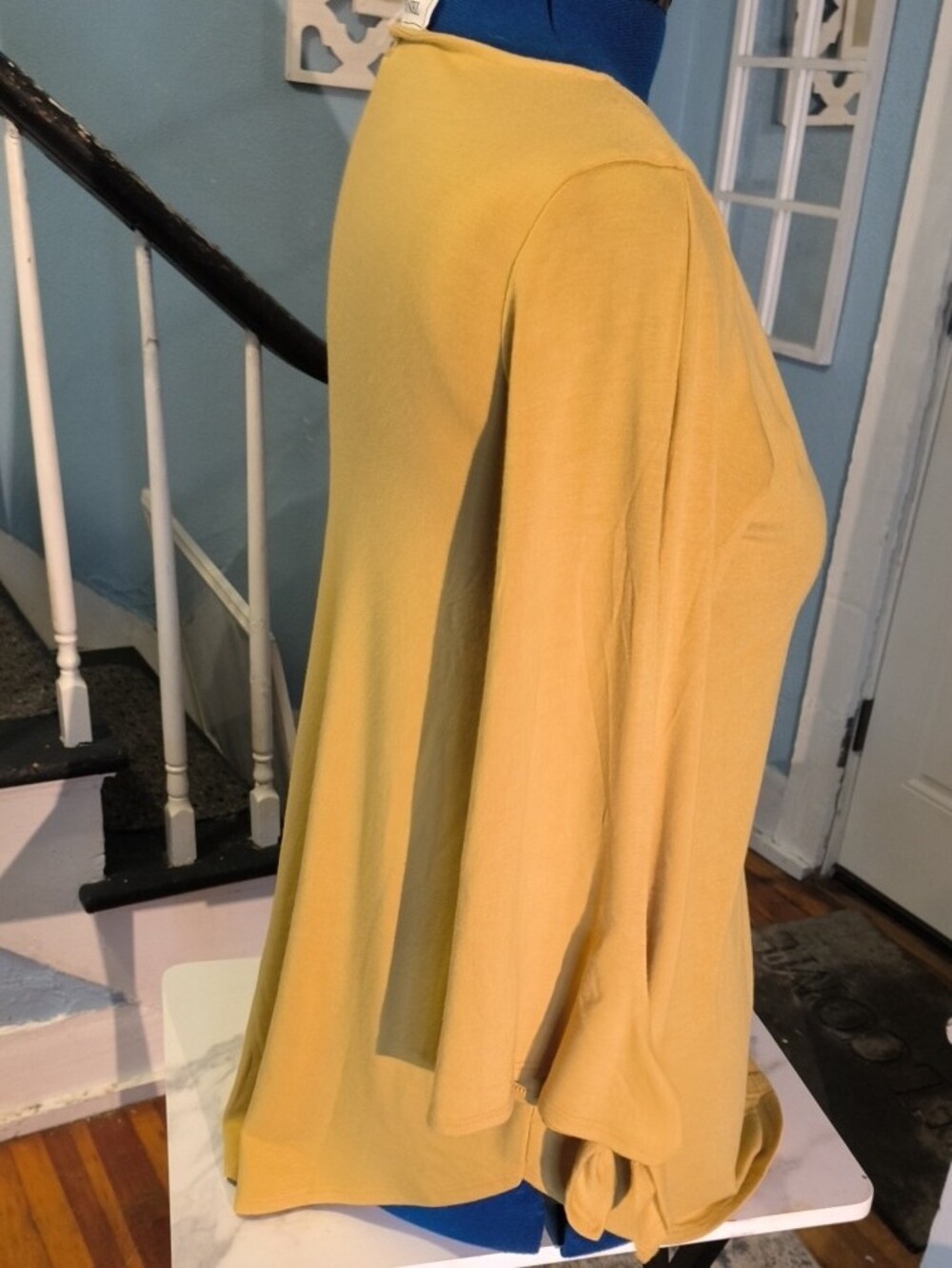 Zenana Women’s Mustard Yellow Long Sleeve Tie-Sleeve Top - Picture 6 of 10